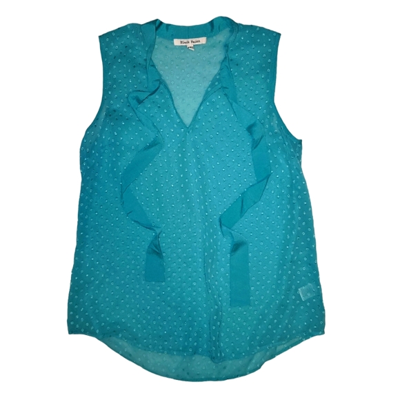 Black Rainn Teal Sleeveless Sheer Summer Blouse Shirt Top Size Small - Picture 1 of 7